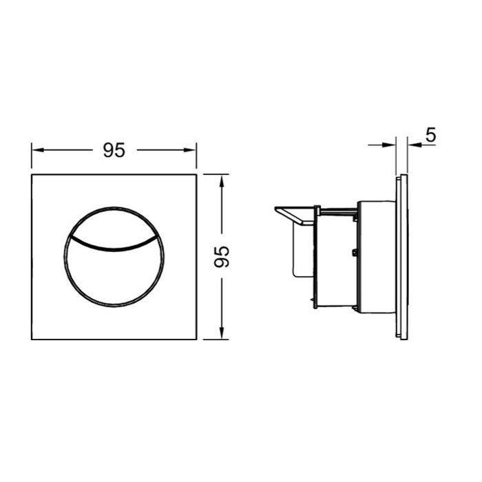TECEflushpoint, Панель смыва, 2 клавиши, квадратная хром глянцевый
