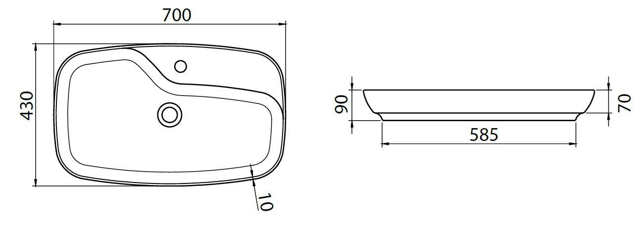 Раковина накладная Allen Brau Liberty 4.32011.AN антрацит, артикул 4.32011.AN