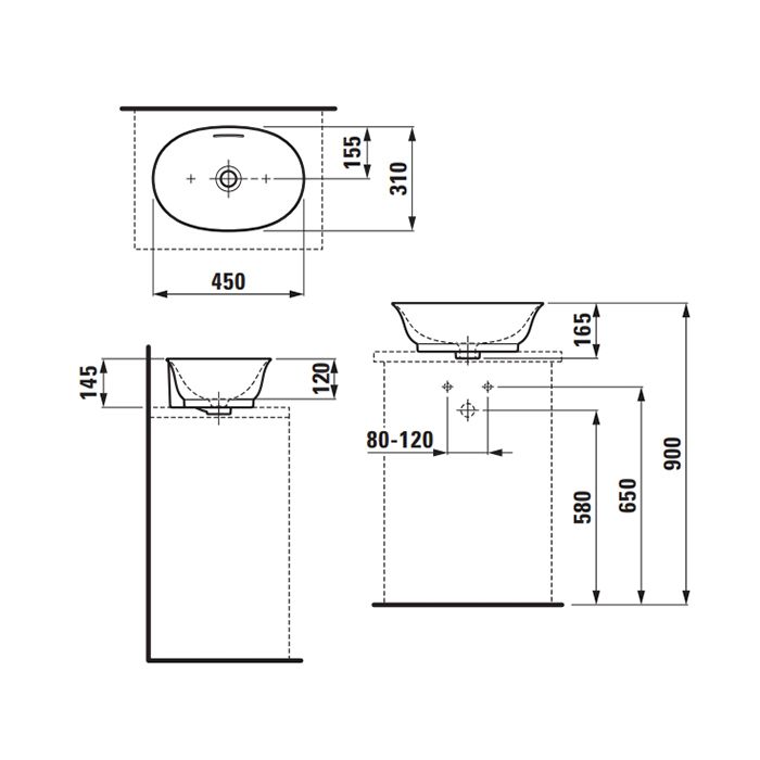 Laufen New Classic Раковина-чаша овальная накладная 450х310х145 мм, без отв под смеситель,с переливом, цвет белый глянец Laufen New Classic Раковина-чаша овальная накладная 450х310х145 мм, без отв под смеситель,с переливом, цвет белый глянец
