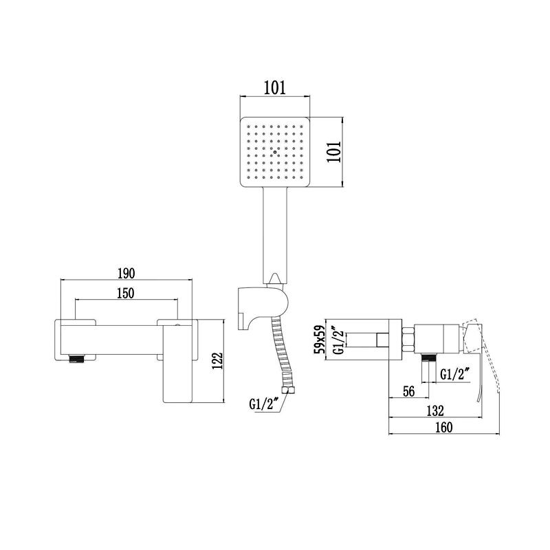 Смеситель для душа Fmark FS8603C, матовое золото