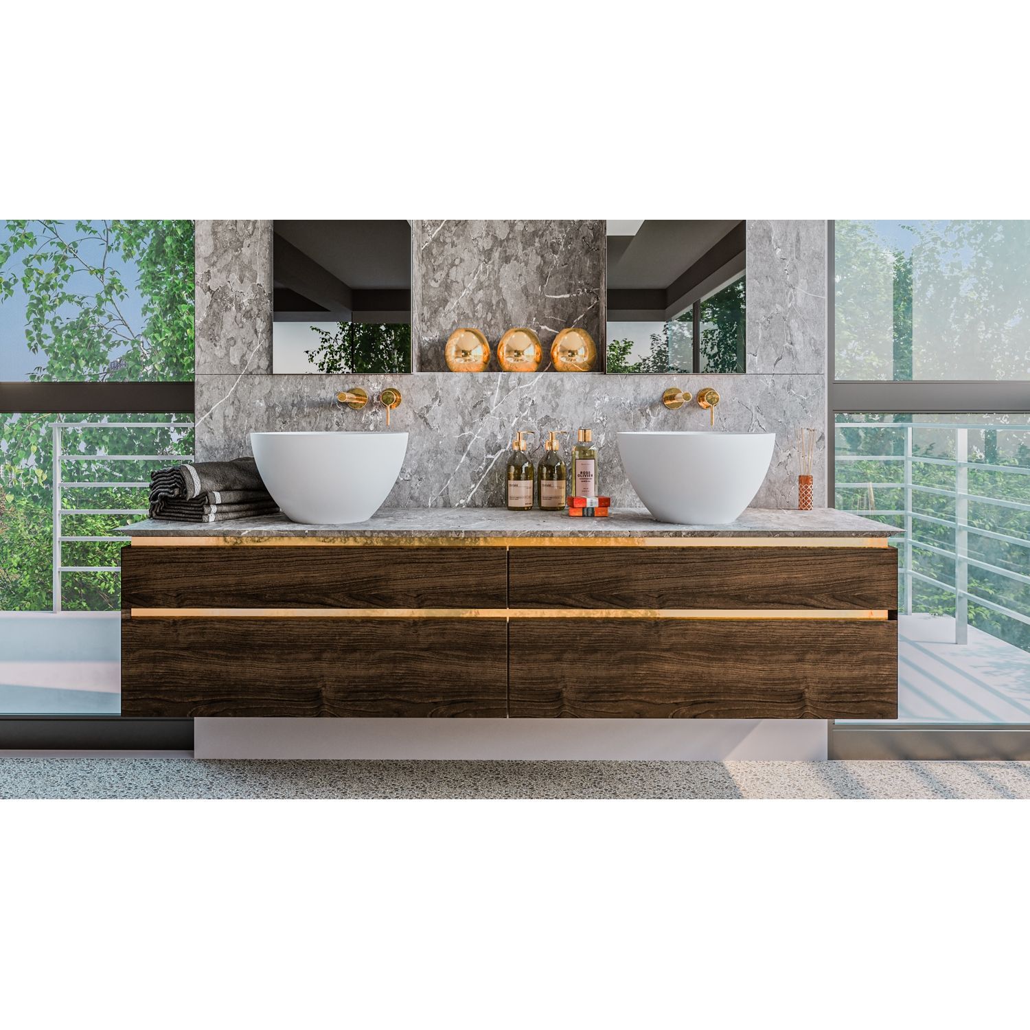 Умывальник WHITECROSS Amethyst D=50 (белый мат) иск. камень