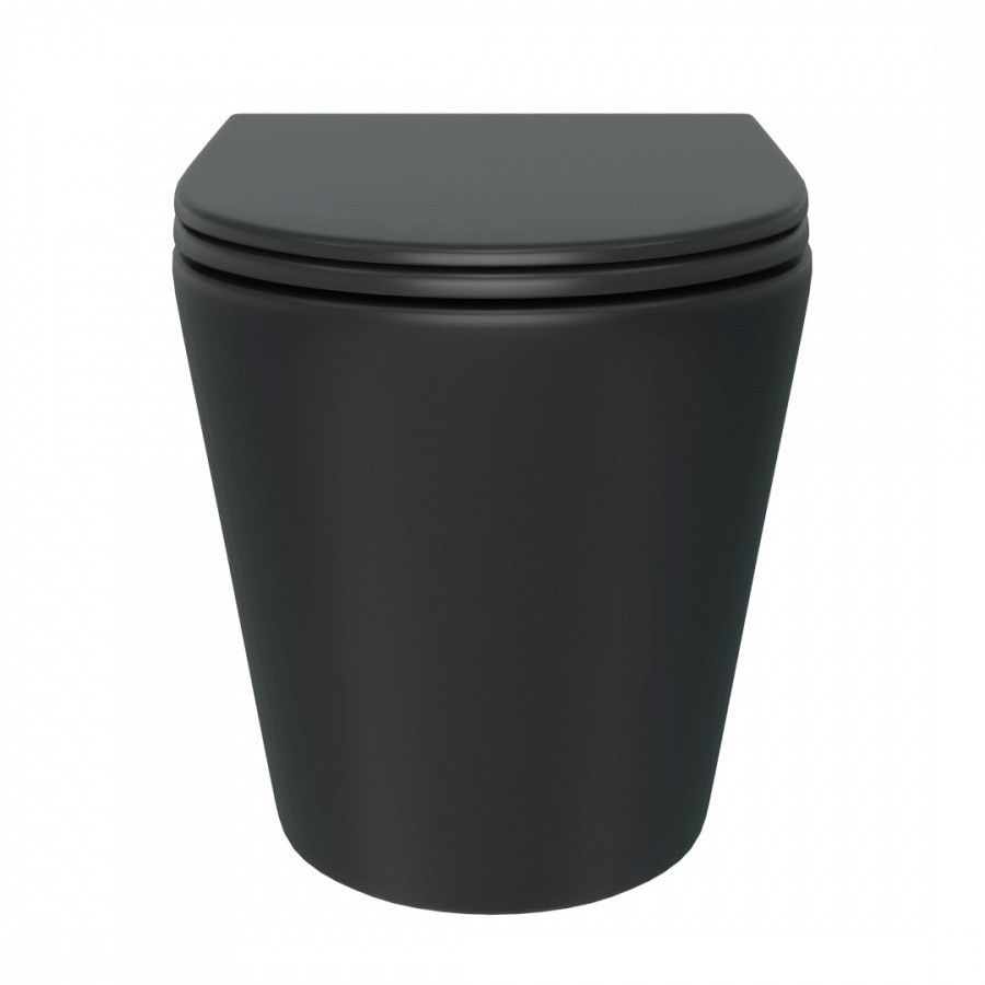 Унитаз подвесной Maretti Florenza безободковый с микролифтом, FL10PBM97-560, черный, артикул FL10PBM97-560