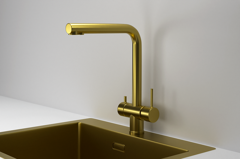 Смеситель для кухни GRANULA (7011, ЗОЛОТО САТИН), артикул 7011, ЗОЛОТО САТИН