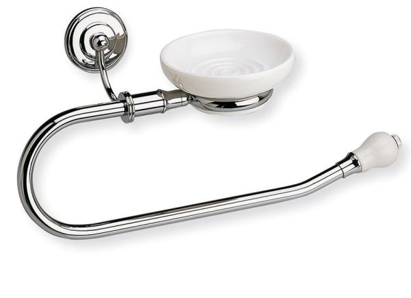 Stil Haus Nemi, полотенцедержатель - полукольцо + мыльница, цвет хром - белая керамика