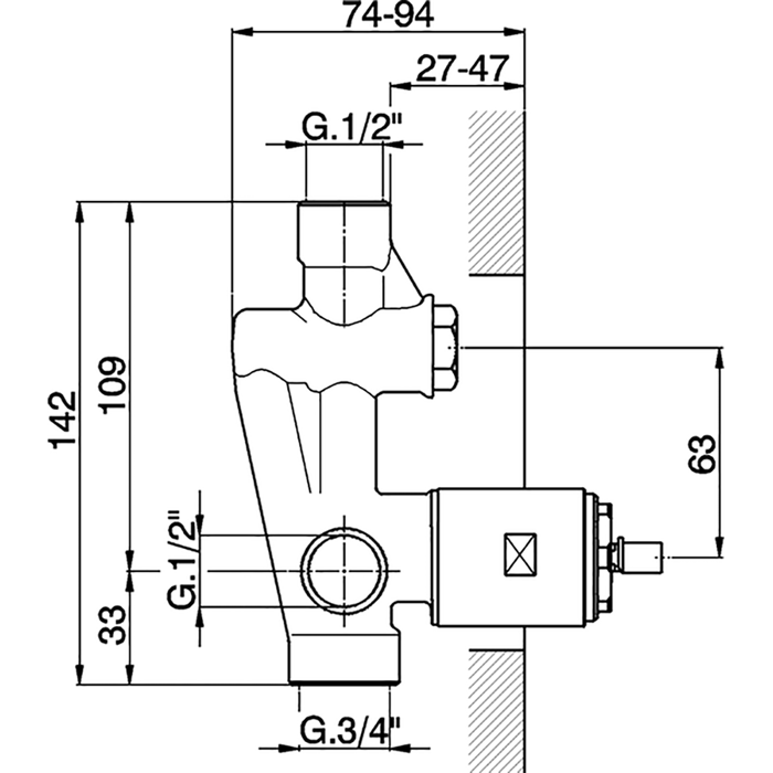 CISAL Встраиваемая часть однорычажного смесителя для ванны/душа