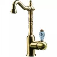 Смеситель для умывальника, высокий CRYSTAL, бронза_Комплект