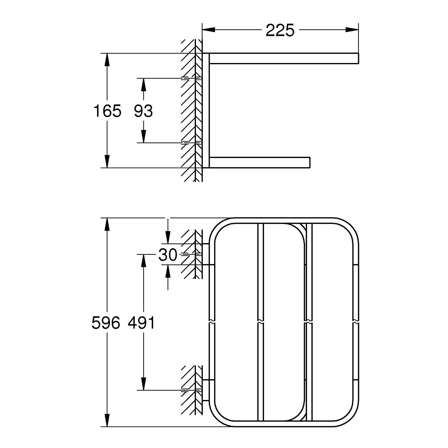 Полочка для полотенец GROHE Selection, темный графит матовый (41066AL0) Полочка для полотенец GROHE Selection, темный графит матовый (41066AL0)