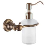 Диспенсер DIAMOND стеклянный для мыла, настенный, 133x196 мм, бронза, Sapho