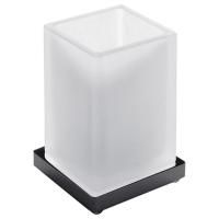 Colombo Look Стакан настольный, цвет: чёрный матовый/матовое стекло Colombo Look Стакан настольный, цвет: чёрный матовый/матовое стекло