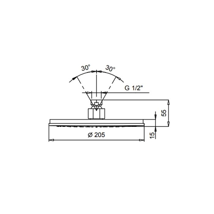 Fantini AK/25 Верхний душ 20 см, защита от известкового налета,цвет: Matt Gun Metal PVD Fantini AK/25 Верхний душ 20 см, защита от известкового налета,цвет: Matt Gun Metal PVD