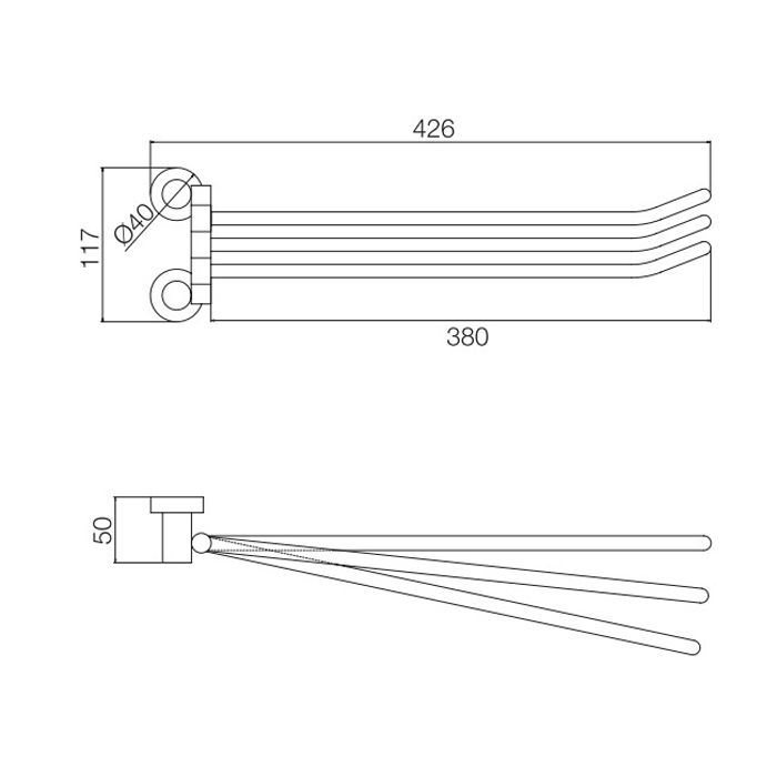 Fima Carlo Frattini Rotola Полотенцережатель поворотный, трехсекционный, цвет: чёрный матовый Fima Carlo Frattini Rotola Полотенцережатель поворотный, трехсекционный, цвет: чёрный матовый