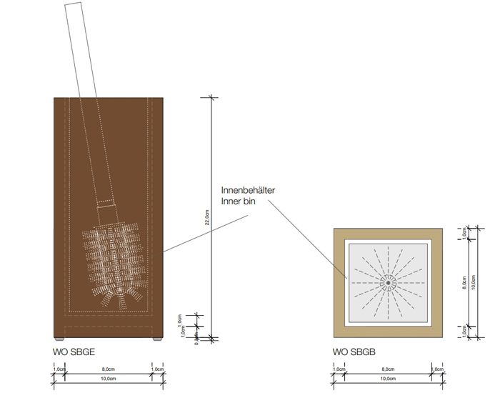 Decor Walther Wood SBG Туалетный ершик, напольный, цвет: темный ясень ЗАКАЗ ПО ЗАПРОСУ