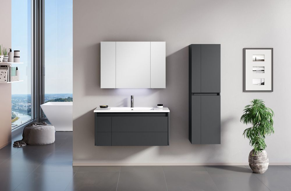 Зеркальный шкаф ORKA Likya 80 антрацит матовый