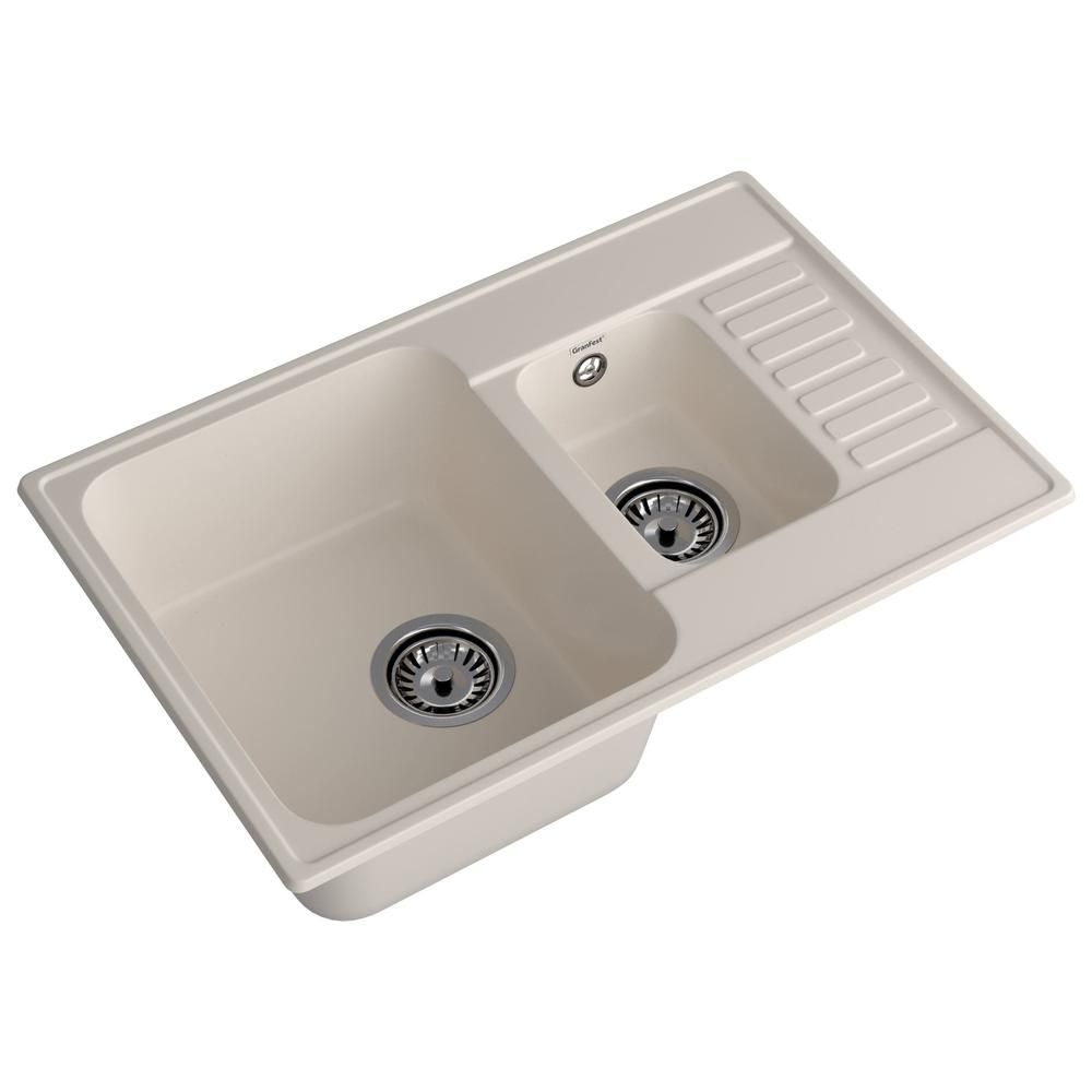 Кухонная мойка GranFest QUARZ 21К, белый, артикул 21К белый