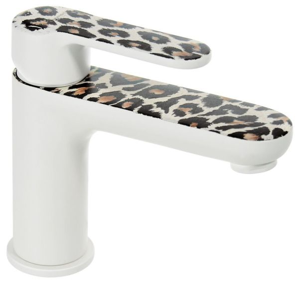 Emmevi Nefer, однорычажный смеситель для раковины с донным клапаном, цвет белый/леопард