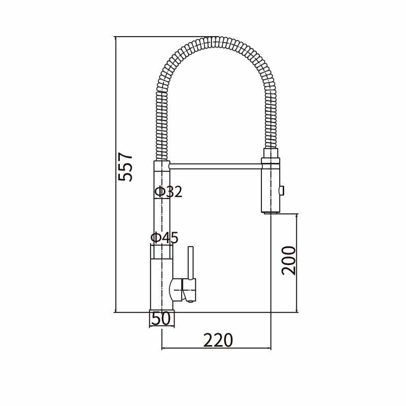 Смеситель для кухни с гибким изливом FASHUN A54111-8, сатин/белый