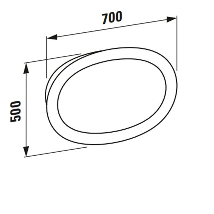 Laufen New Classic Зеркало в керамической раме с подсведкой LED 500х80х700 мм, цвет белый матовый