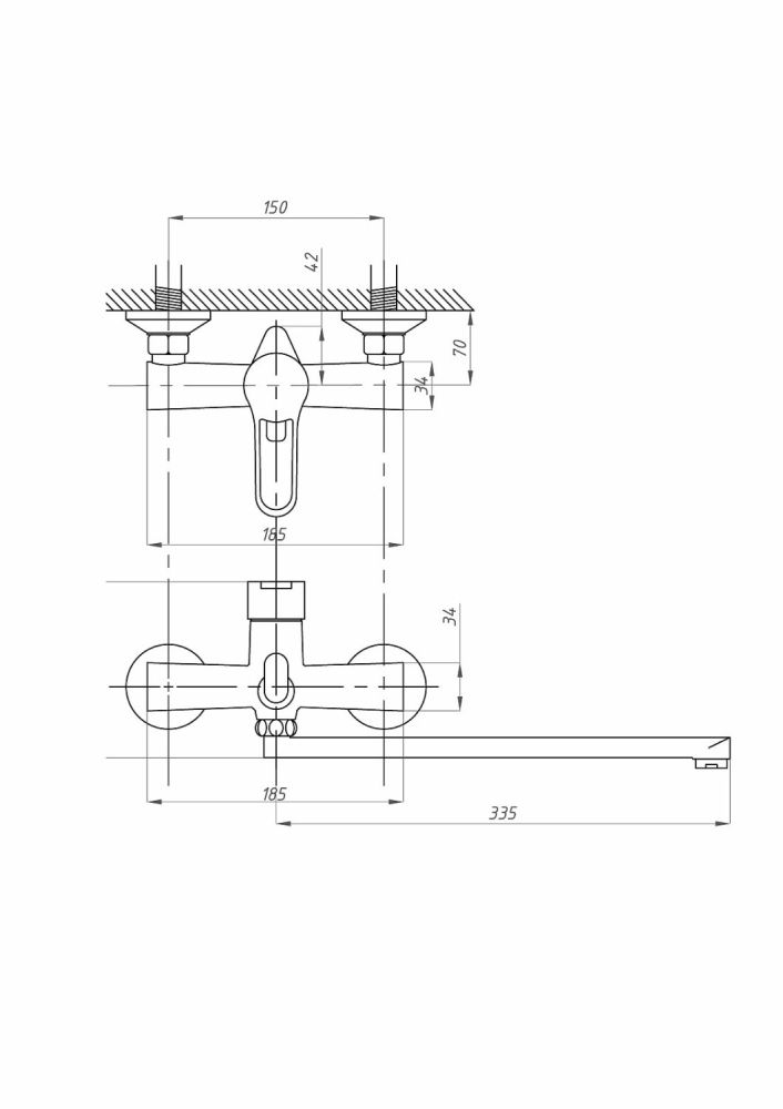 Смеситель для ванны с душем FAUZT FZs-240-B100 тип См-ВУОРНШлА, артикул FZs-240-B100