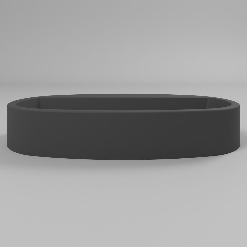 Умывальник WHITECROSS Obsidian D 65x37 (черный мат) иск. камень