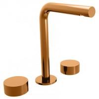 Fantini AF/21 Смеситель для раковины, 3 отв., без донного клапана, излив 155мм, цвет: Matt Copper PVD