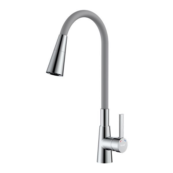Смеситель Rossinka для кухни с гибким поворотным изливом (Z35-39-Gray)