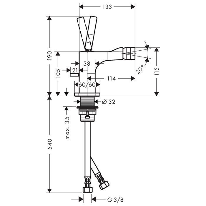 AX Citterio Смеситель для биде, цвет Шлифованное золото AX Citterio Смеситель для биде, цвет Шлифованное золото