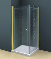 Душевой уголок Cezares ROYAL PALACE-A-AH-1-90/100-CP-G профиль Золото стекло прозрачное с матовым узором