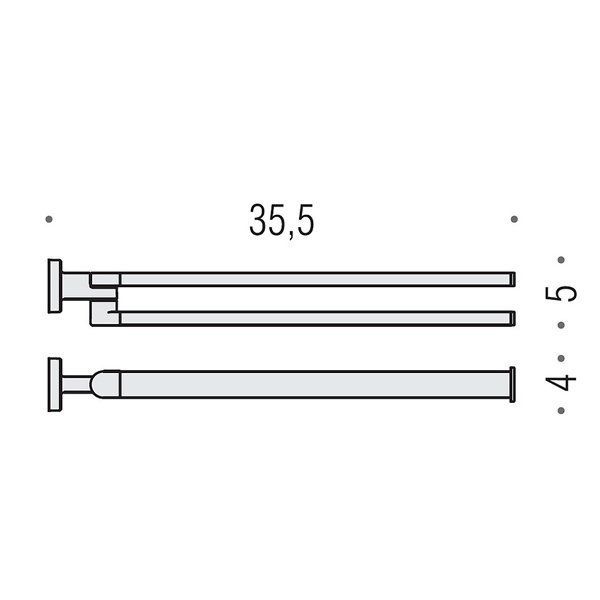 Colombo Nordic Полотенцедержатель двойной 35.5 см, цвет: хром Colombo Nordic Полотенцедержатель двойной 35.5 см, цвет: хром