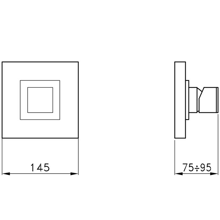 Stella Bamboo Quadro Внешняя часть встраиваемого смесителя для душа 3292MC, цвет: хром