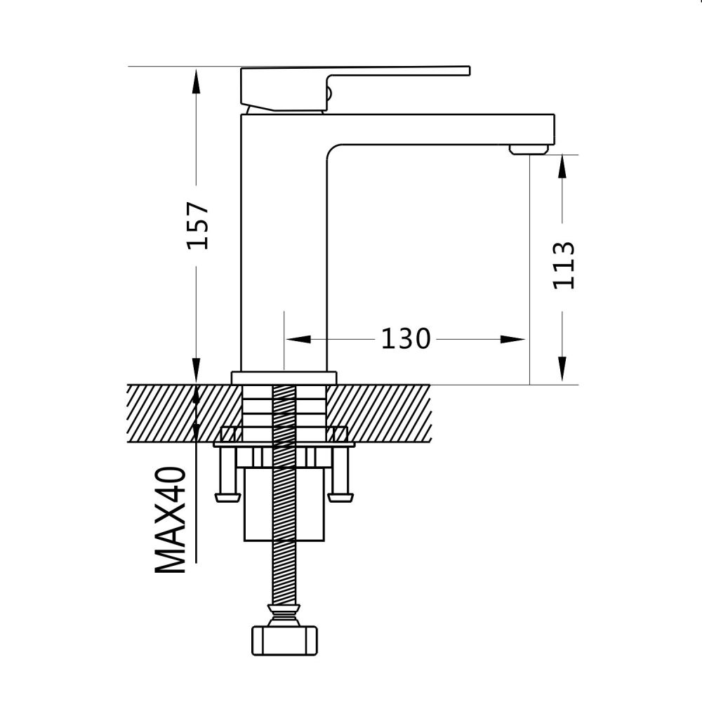 Смеситель для раковины Raffine F0196H, черный