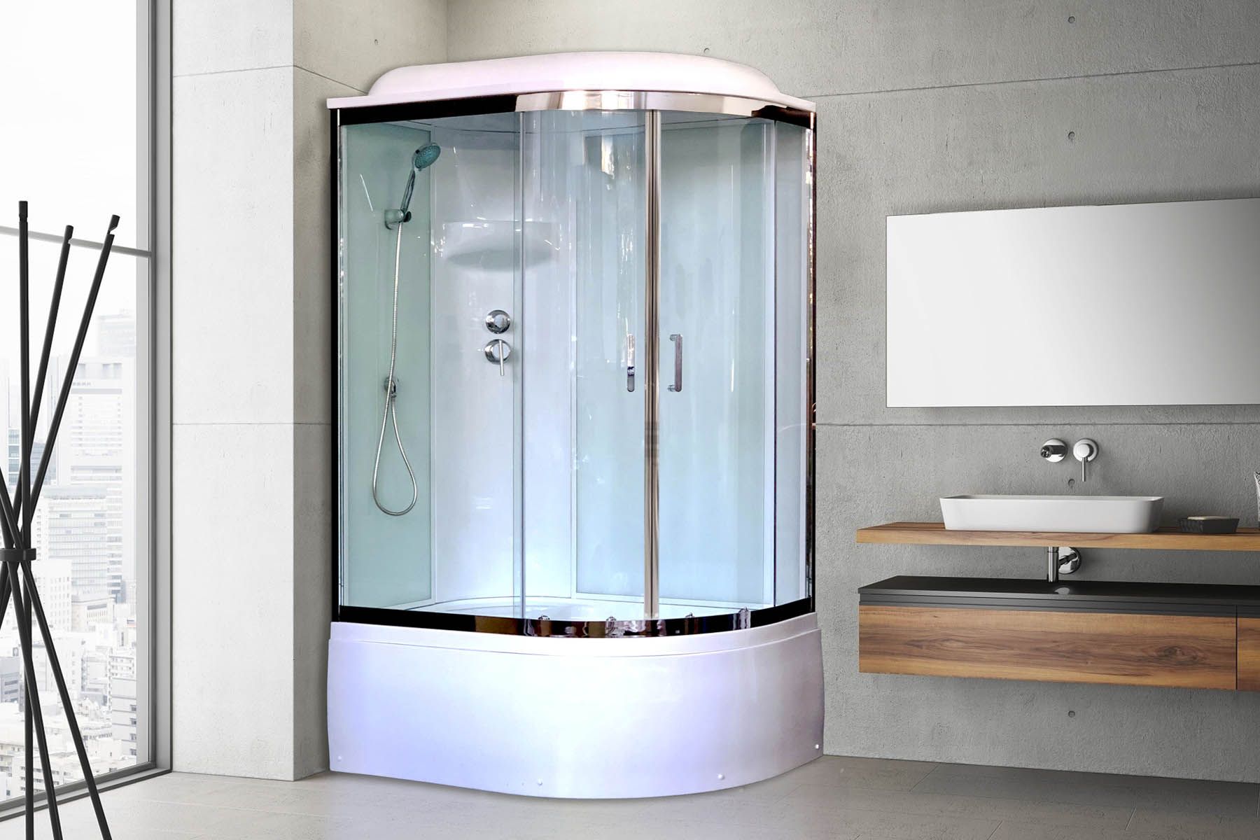 Душевая кабина Royal Bath RB 8120BK6-WT-CH (белое/прозрачное) левая Душевая кабина Royal Bath RB 8120BK6-WT-CH (белое/прозрачное) левая