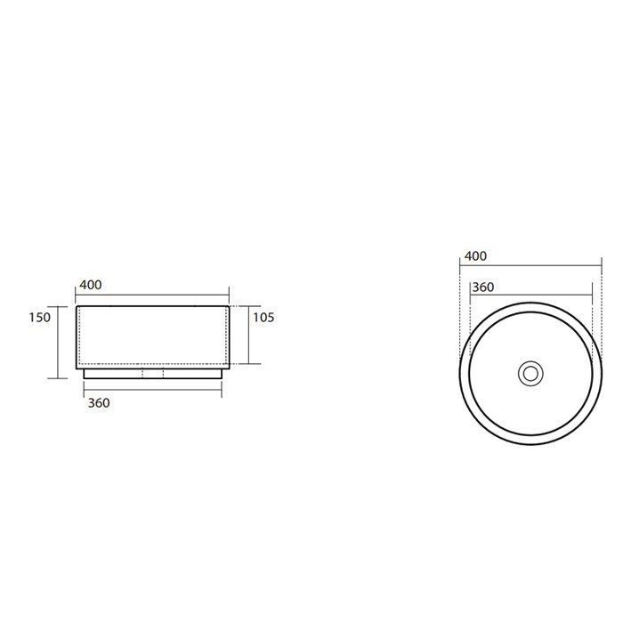 Kerasan  Oke Раковина накладная круглая 40хH15 см, без отв под смеситель, цвет: bruno matte