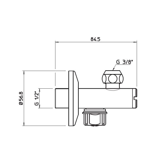 Gessi  Запорный кран-фильтр под раковину с подводом воды на 1/2”, цвет: хром