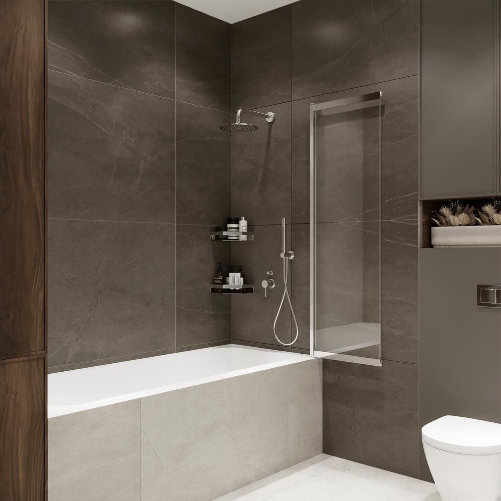 Шторка на ванну слайдер Terminus Ното 150х90, хром