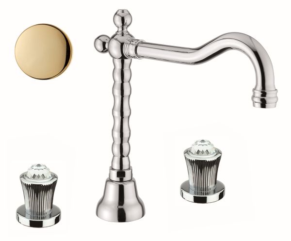 Смеситель для раковины Fiore VENERE SKY (SWAROVSKI®) 13OO0637, золото