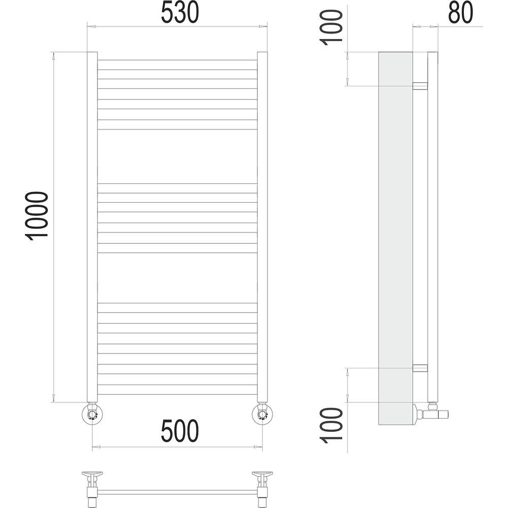 Полотенцесушитель водяной Terminus Грета П13 50х100