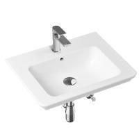 Комплект 5 в 1 Lavinia Boho Bathroom Sink 21510345, врезная фарфоровая раковина 60 см, смеситель, латунный сифон, донный клапан quick-clac, угловые вентили 2 шт.