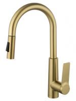 Смеситель для кухни с выдвижным изливом WONZON & WOGHAND, Брашированное золото (WW-A20782-BG)