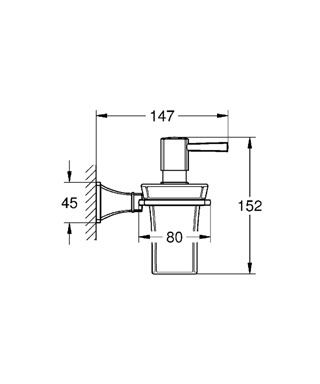Дозатор жидкого мыла GROHE Grandera керамический, с держателем, хром (40627000) Дозатор жидкого мыла GROHE Grandera керамический, с держателем, хром (40627000)