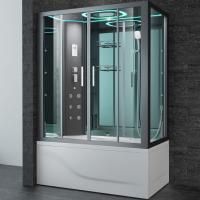 Душевой бокс SSWW BU611 L 150x85 с баней профиль Голубой сапфир матовый задняя стенка зеркальная