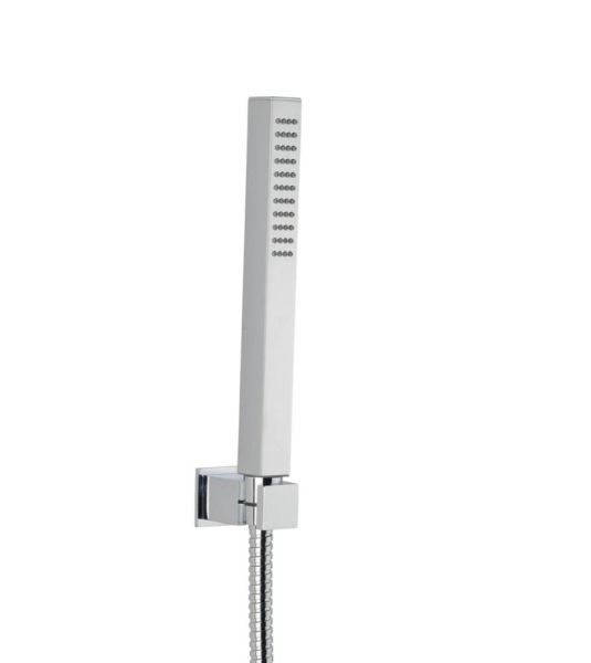 Emmevi, набор ручного душа 180: квадратная лейка, шланг 150 см и держатель лейки (все детали из латуни), цвет брашированное золото