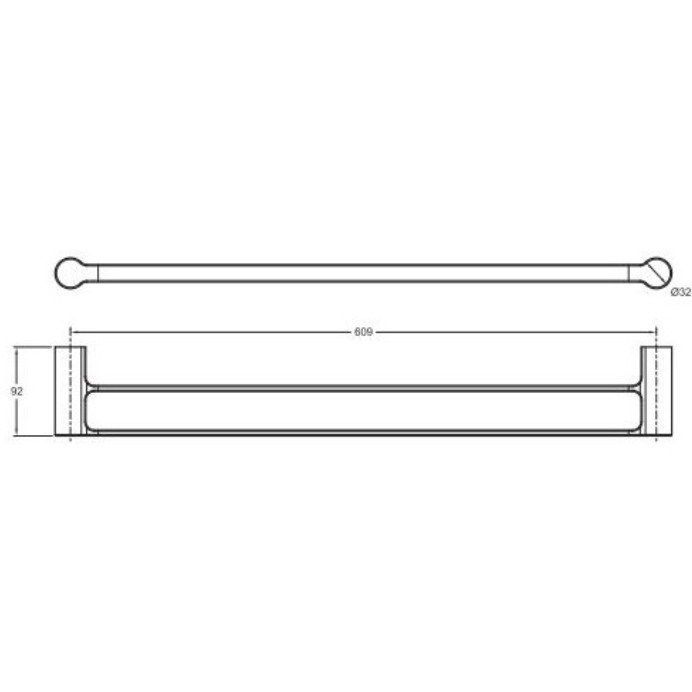 Настенный двойной полотенцедержатель 60 см Jacob Delafon 15206D-CP, артикул 15206D-CP