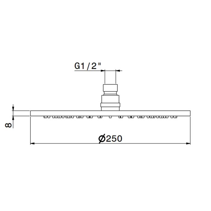 Newform XT Верхний душ, d250 мм, без кронштейна, G1/2" , цвет: хром Newform XT Верхний душ, d250 мм, без кронштейна, G1/2" , цвет: хром