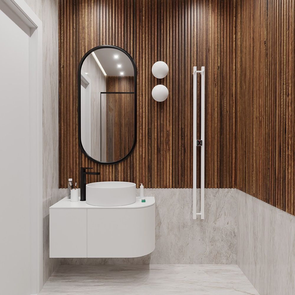 Полотенцесушитель электрический Terminus Стойка DUO проф 160, белый, артикул 4670078532183