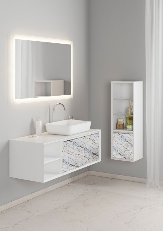 Тумба под раковину SanVit Стайл 120 R kstyle120 с фактурой под дерево подвесная Карпатская ель