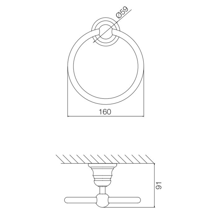 Fima Carlo Frattini Accessori Полотенцедержатель-кольцо, подвесной, цвет: золото