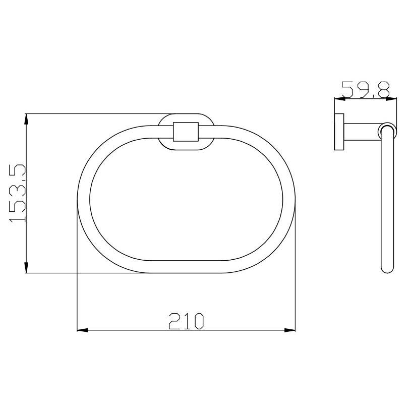 Кольцо для полотенец Rav Slezak YUKON YUA0104CMAT, черный