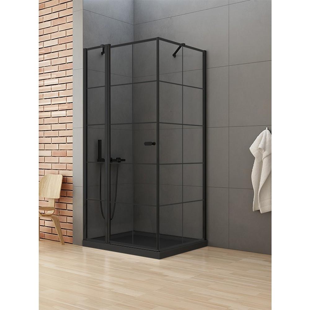 Душевое ограждение NEW TRENDY NEW SOLEO BLACK L 90x90x195 K-0579 (черный)