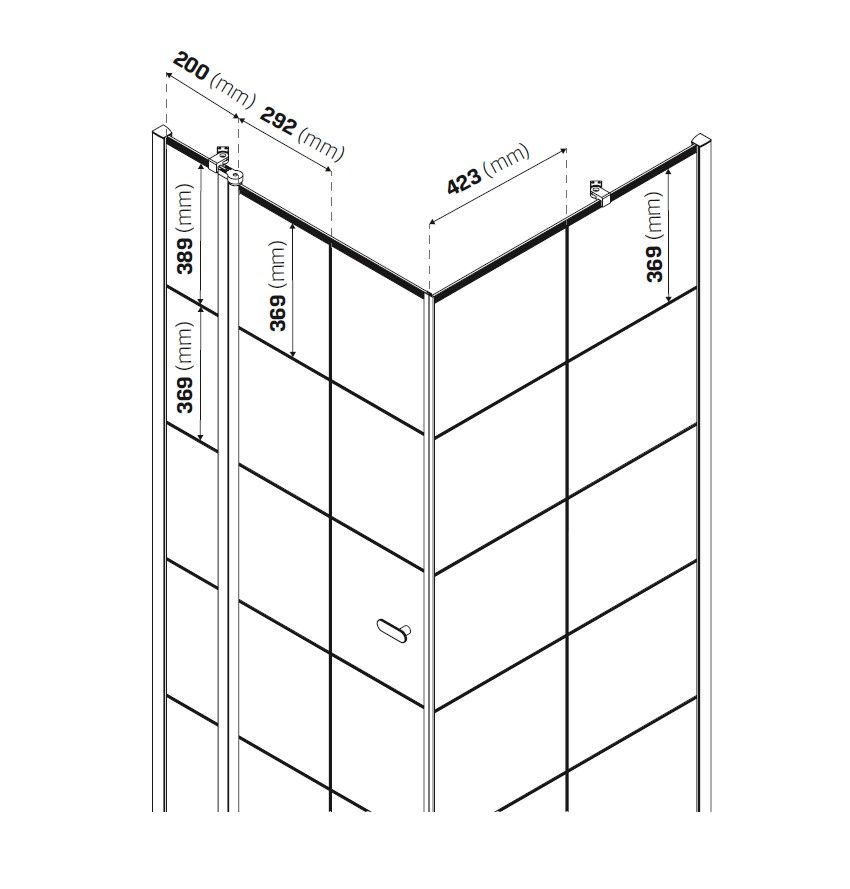 Душевое ограждение NEW TRENDY NEW SOLEO BLACK R 90x90x195 K-0581 (черный)