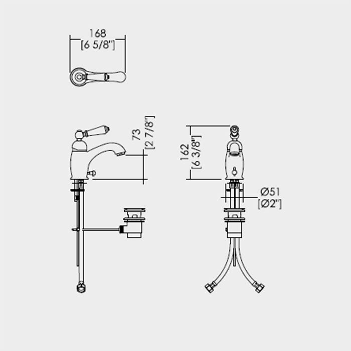 Devon  Dandy Смеситель для раковины  на 1 отв., ручка белая, цвет: хром